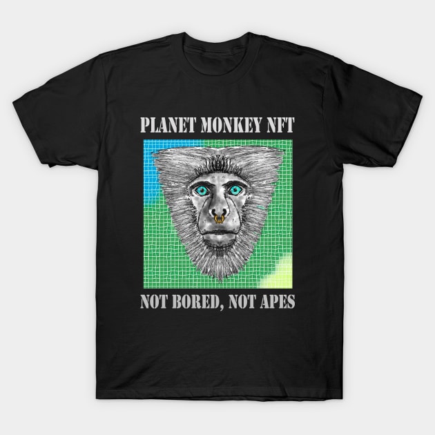 Planet Monkey Cute Animals Not Bored Apes T-Shirt by PlanetMonkey